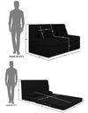 Adorn India Easy Highback Three Seater Sofa Cum Bed Decent 6' x 6' (Black)
