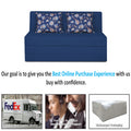 Adorn India Easy Highback Two Seater Sofa Cum Bed Floral 4' x 6' (Blue) (1 Year Warranty)