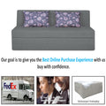 Adorn India Easy Highback Three Seater Sofa Cum Bed Floral 6' x 6' (Grey) (1 Year Warranty)