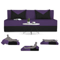 Adorn India Easy Desmond 4 Seater Sofa Cum Bed 6 x 6 (Purple & Black) (1 Year Warranty)