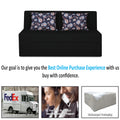 Adorn India Easy Highback Three Seater Sofa Cum Bed Floral 5' x 6' (Black) (1 Year Warranty)