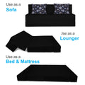Adorn India Easy 3 Seater Sofa Cum Bed Floral '5 x 6' (Black)(1 Year Warranty)