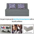 Adorn India Easy Highback Three Seater Sofa Cum Bed Floral 5' x 6' (Grey) (1 Year Warranty)