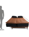 Adorn India Exclusive Two Tone Arden Three Seater Sofa Cum Bed (Rust & Black)