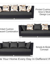Adorn India Exclusive Two Tone Alica 3-1-1 Five Seater Sofa Set (Dark Grey & Black)