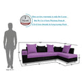 Adorn India Adillac 5 Seater Corner Sofa(Right Side)(Light Purple & Black)