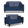 Adorn India Hector Stripes 3+2 5 Seater Sofa Set (Blue) Martin Plus (3 Year Warranty)
