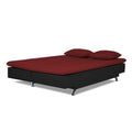 Adorn India Aspen Three Seater Sofa Cum Bed (Maroon & Black)