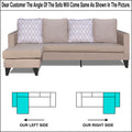 Adorn India Beetle Rhombus L Shape 5 Seater Sofa Set LHS (Beige) (3 Year Warranty)