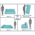 Adorn India Easy Two Seater Sofa Cum Bed Alyn 4'x 6' (Aqua Blue) (1 Year Warranty)