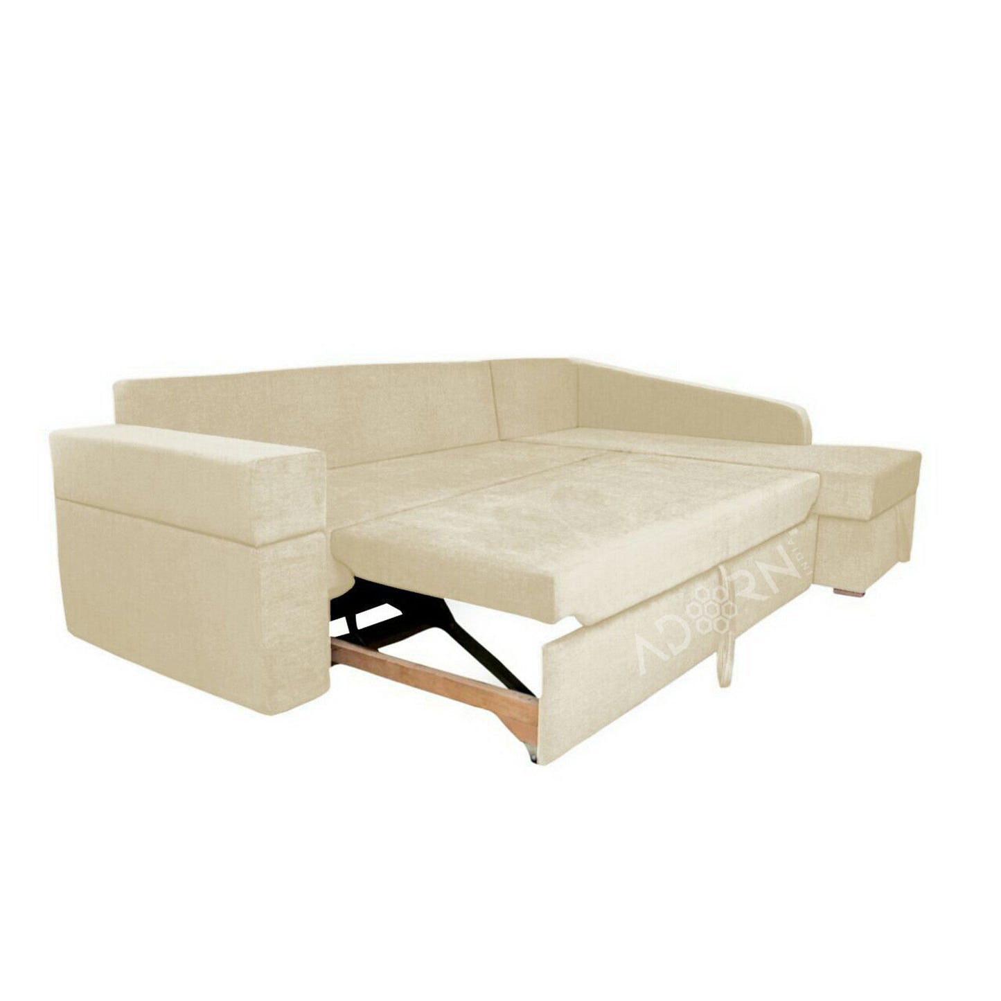 Adorn India Comfort Line Corner Cumbed 6 Seater Sofa (Beige)