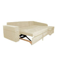 Adorn India Comfort Line L Shape 6 Seater Corner Sofa Cum Bed RHS (Beige)
