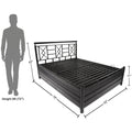 Adorn India Metal Box Spring Queen Bed with Storage-(Matte_Black)