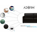 Adorn India Exclusive Flavio Leatherette Three Seater Sofa (Black)