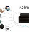 Adorn India Exclusive Flavio Leaterette Three Seater Sofa (Black)