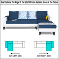 Adorn India Ashley Leatherette Fabric L Shape 6 Seater Sofa Set Digitel Print (Right Hand Side) (Blue & White) (3 Year Warranty)