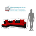 Adorn India Adillac 5 Seater Corner Sofa(Left Side Handle)(Red) d & Black)