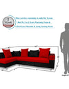 Adorn India Adillac 5 Seater Corner Sofa(Left Side Handle)(Red & Black)