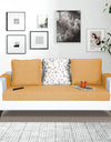 Adorn India Ashley Digitel Print Leatherette 3 Seater Sofa (Beige & White)