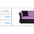 Adorn India Acura 3 Seater Sofa(Light Purple & Black)