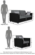 Adorn India Rio Highback 3-1-1 5 Seater Sofa Set (Black & Grey)
