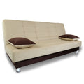 Adorn India Alyssum 3 Seater Sofa Cum Bed (Brown & Beige) Fabric