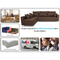Straight Line L Shape 5 Seater Sofa Set Left Side Handle(Brown)