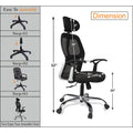 Adorn India Marvel Adjustable High Back Breathable Mesh, Rubberwood Office Executive Ergonomic Chair (Black)