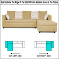 Zink Straight line L Shape 6 Seater Sofa Rhombus Cushion (Beige)