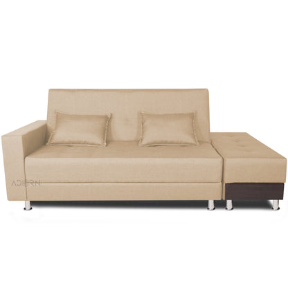 Adorn India Flora Sofa Cum bed (Beige)