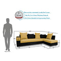 Adorn India Adillac 5 Seater Corner Sofa(Right Side)(Yellow & Black)