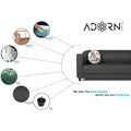 Adorn India Brisco 3 Seater Sofa (Dark Grey), Wood, Foam