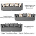 Adorn India Alica 3 Seater Sofa (Light Grey), Wood, Foam