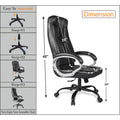 Adorn India Jorden,High-Back Leatherette Executive Office Ergonomic Chair (Black)