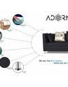 Adorn India Alica 3-1-1 5 Seater Sofa Set(Black)