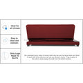 3 Seater Sofa Cum Bed Blake (Maroon), Wood, Foam