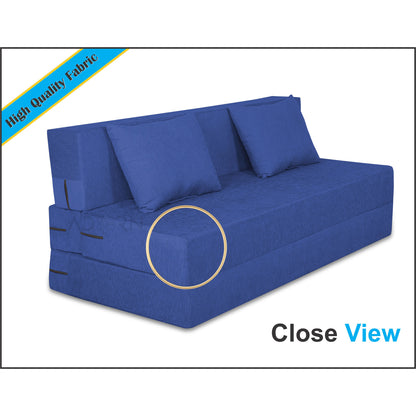 Adorn India Easy Three Seater Sofa Cum Bed Alyn 5'x 6' (Dark Blue)