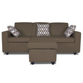 Monteno L Shape 4 Seater Sofa Set (Brown)
