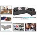 Adorn India Mclain L Shape 6 Seater Sofa (Dark Grey)