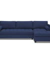 Adorn India Alexander L Shape Sofa (Right Side Handle)(Dark Blue)