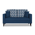 Adorn India Berlin Bricks 2 Seater Sofa (Blue) Martin Plus (3 Year Warranty)