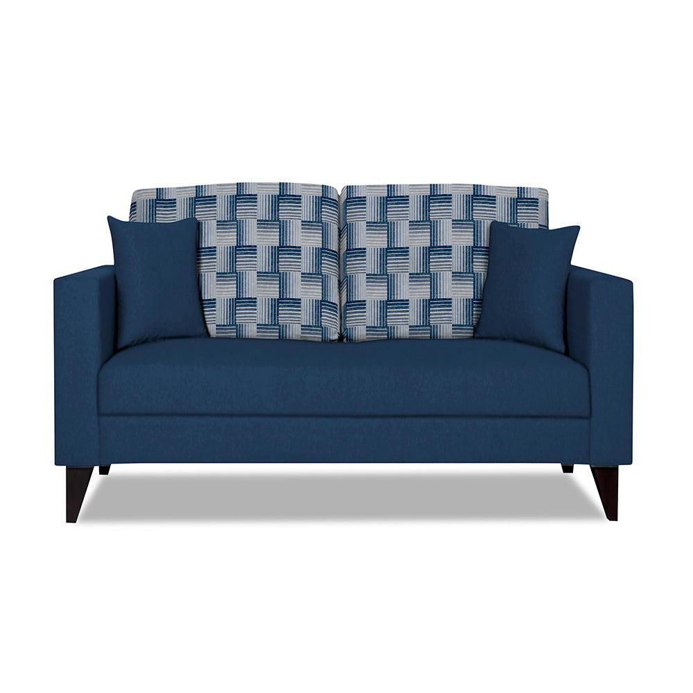 Adorn India Berlin Bricks 2 Seater Sofa (Blue) Martin Plus