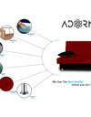 Adorn India Alyssum 3 Seater Sofa cum bed (Maroon & Black)