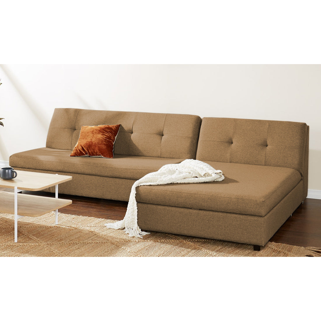 Adorn India Atlas Modular Sofa Set (Camel) (3 Year Warranty)