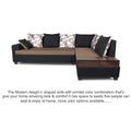Adorn India Orlando Fabric L Shape Sofa (Black & Camel)
