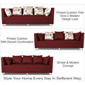 Adorn India Alica 3 Seater Sofa (Maroon), Wood, Foam