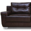 Adorn India Soleado Leatherette Three Seater Sofa (Brown)