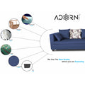 Adorn India Mclain L Shape 6 Seater Sofa (Blue)