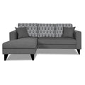 Adorn India Parker Leaf L Shape 4 Seater Sofa Set - Left Hand Side (Grey) Martin Plus (3 Year Warranty)