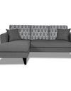 Adorn India Parker Leaf L Shape 4 Seater Sofa Set (Left Hand Side) (Grey) Martin Plus